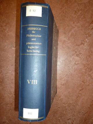 Jahrbuch für Philosophie und phänomenologische Forschung 1927