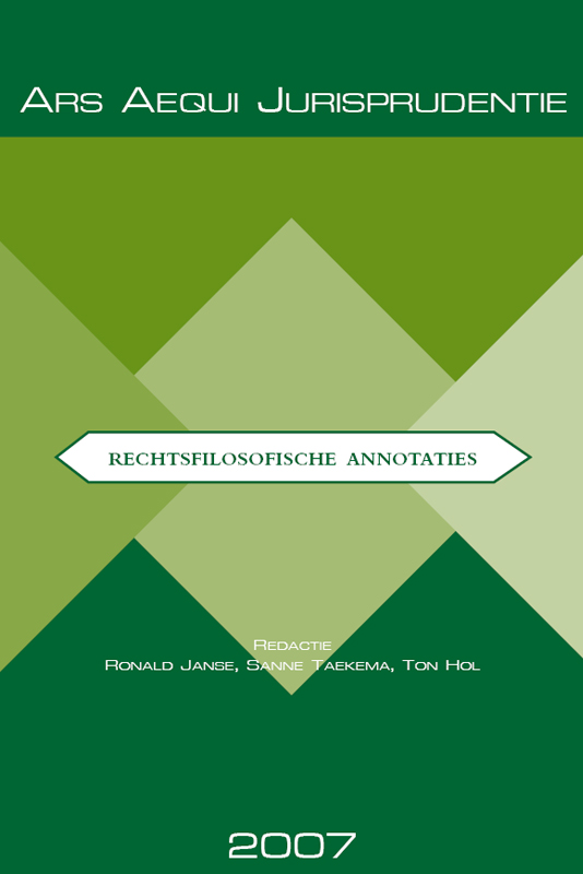 Boekomslag Rechtsfilosofische annotaties, onder redactie van Ronald Janse, Sanne Taekema en Ton Hol, 2007.