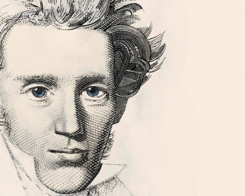 Portret van Søren Kierkegaard.